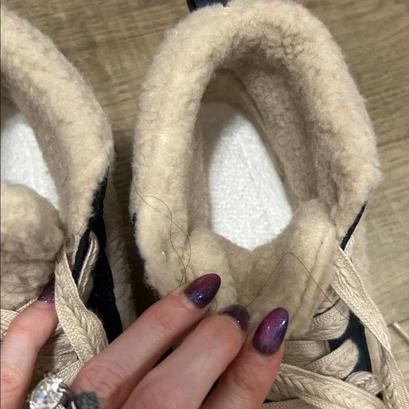 ' Cozy High-Top Boots - Cream and Navy - Picture 6 of 6